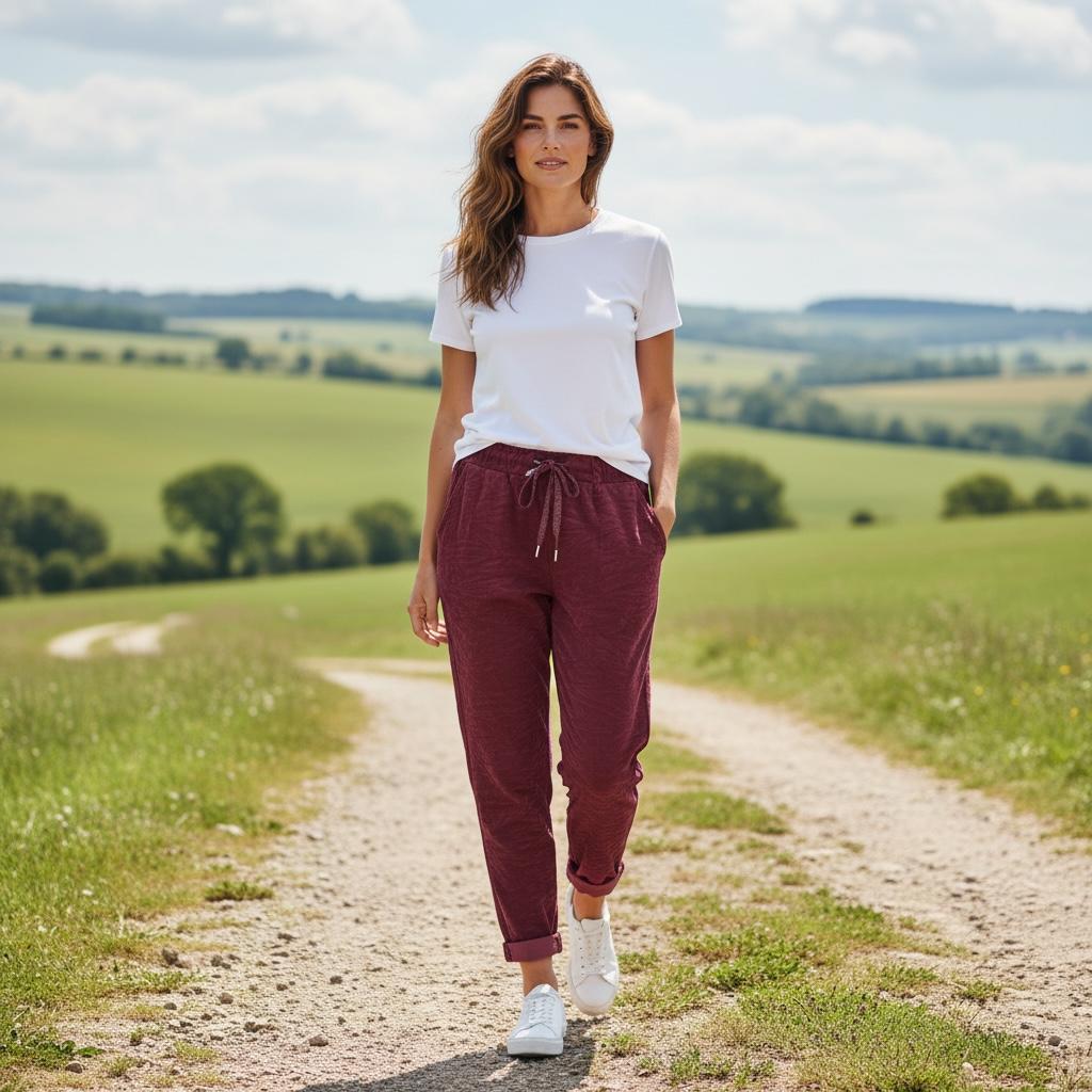 Stoffhose Michelle - Weinrot