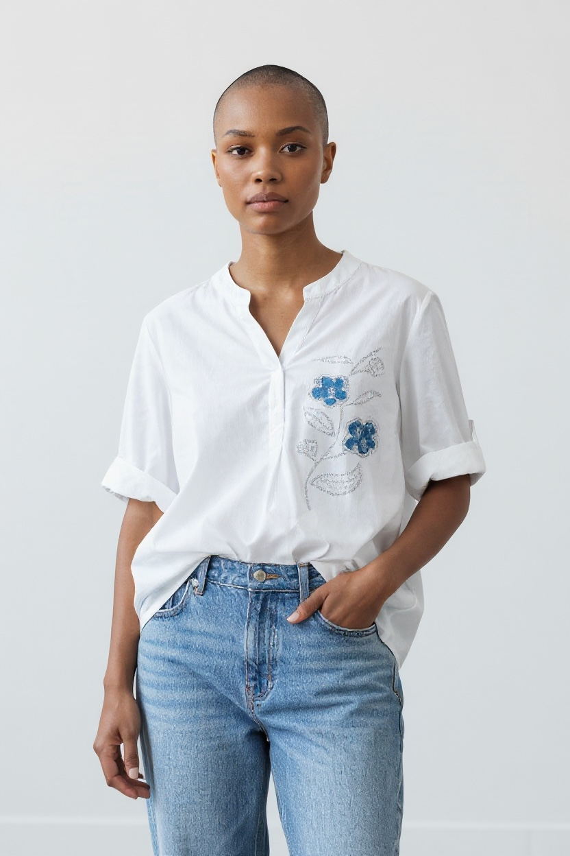 Bluse Blue - Weiss
