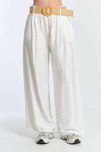 Bali trousers + belt - white