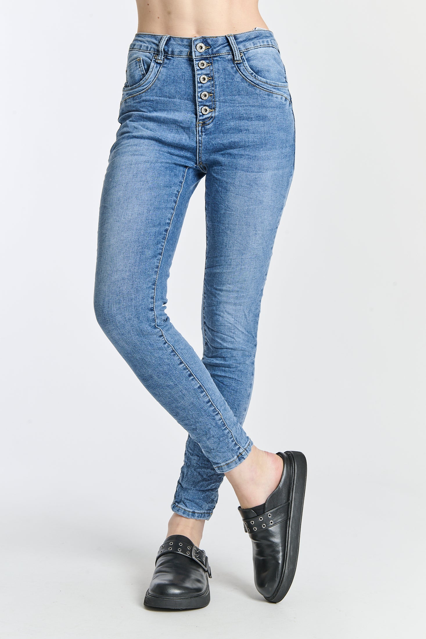 Crinkle Jeans - blue S