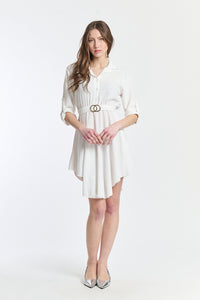 Seoul button dress - white
