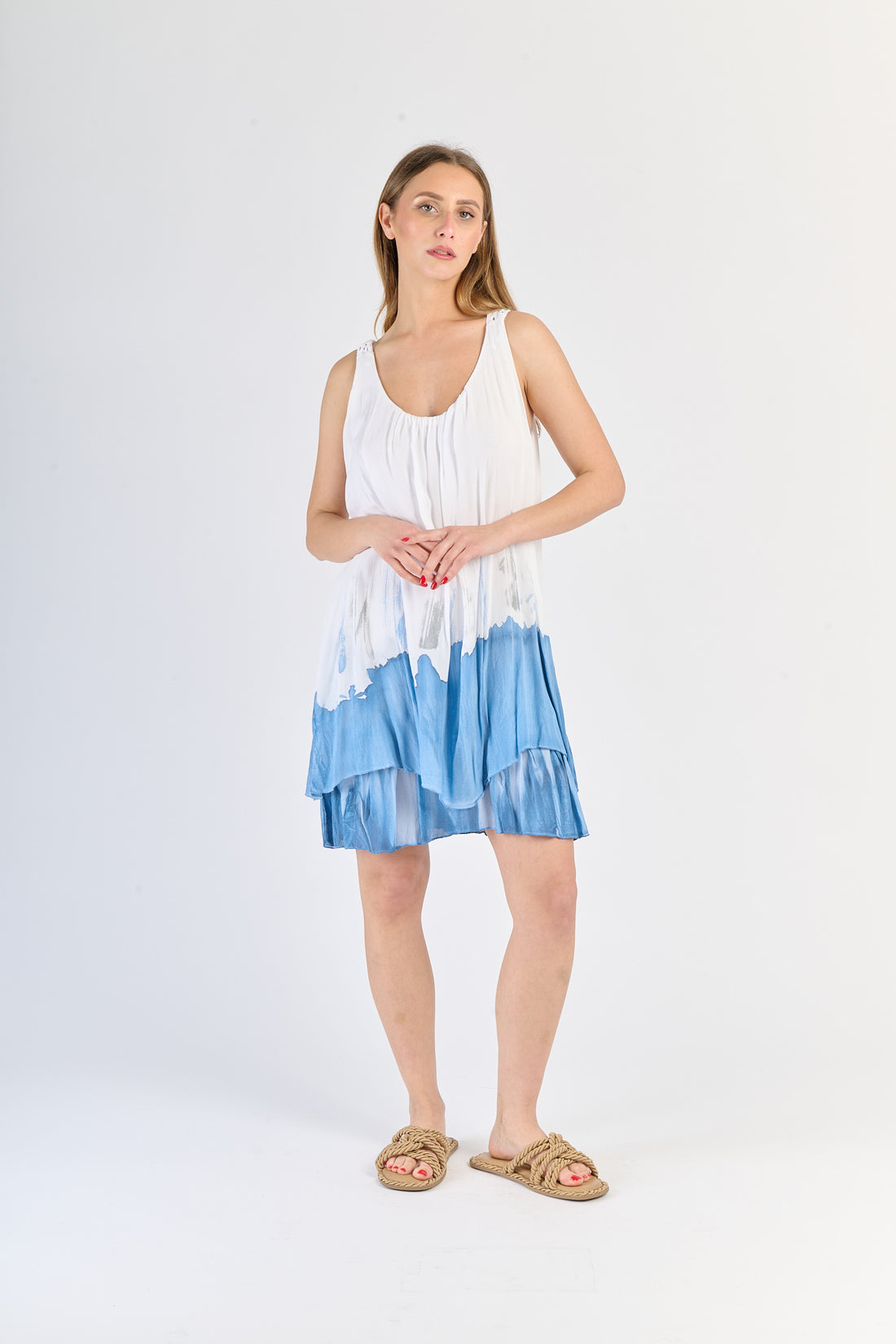Italienisches Sommer Kleid E blau
