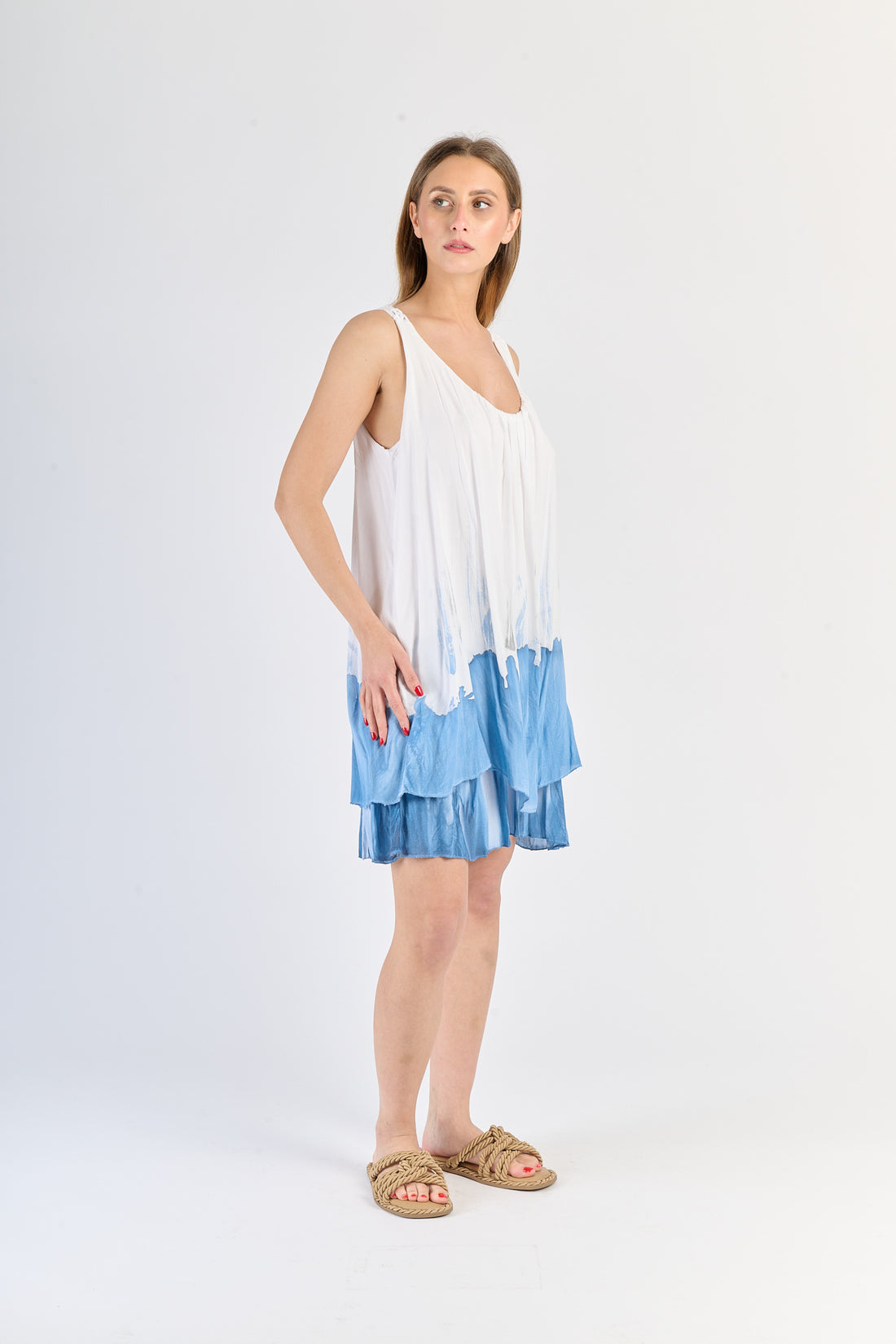 Italienisches Sommer Kleid E blau