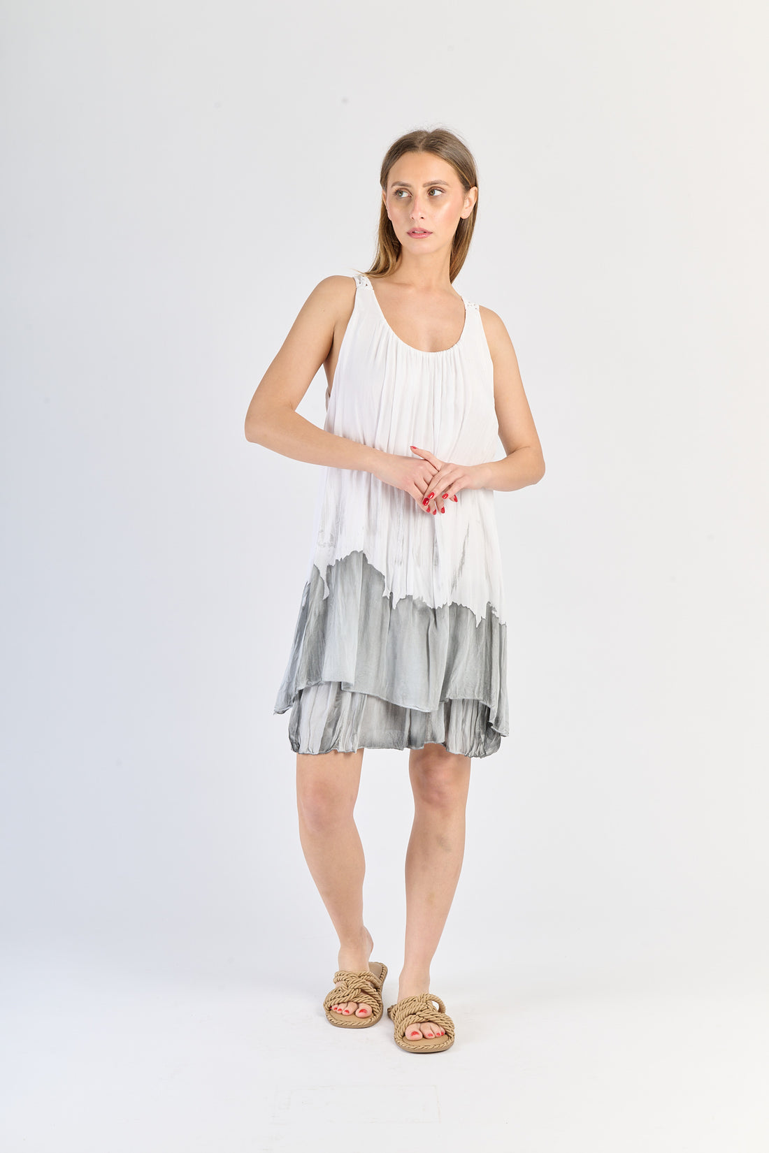 Italienisches Sommer Kleid E grau
