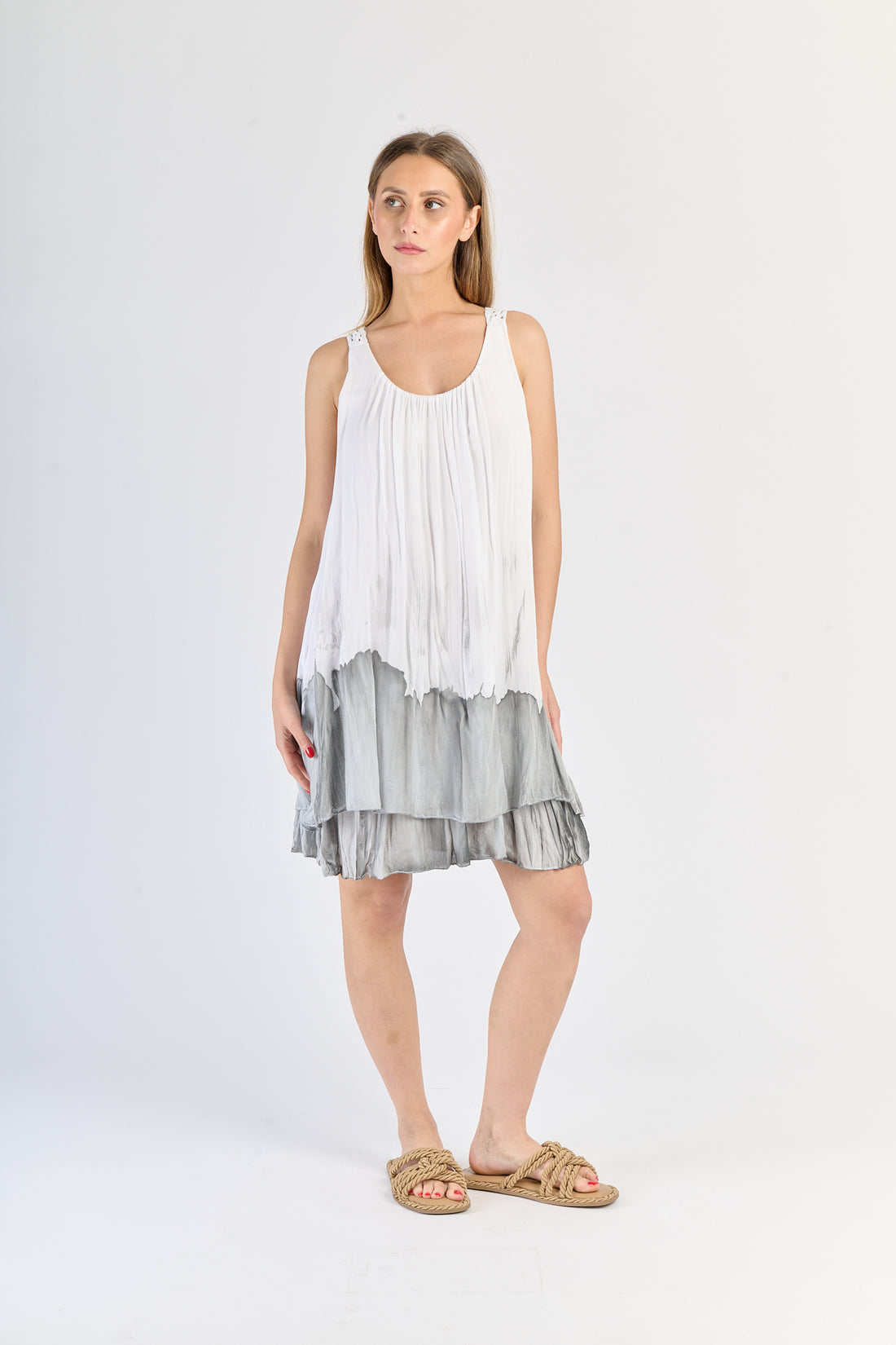Italienisches Sommer Kleid E grau