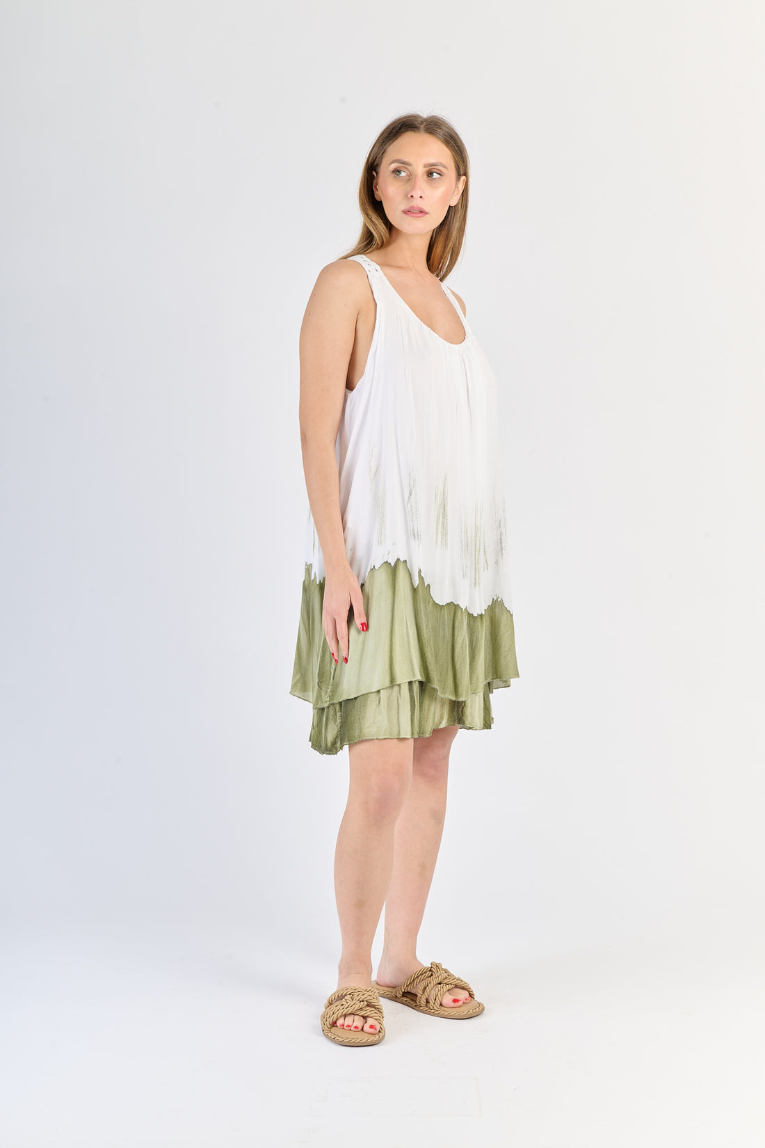 Italienisches Sommer Kleid E olive