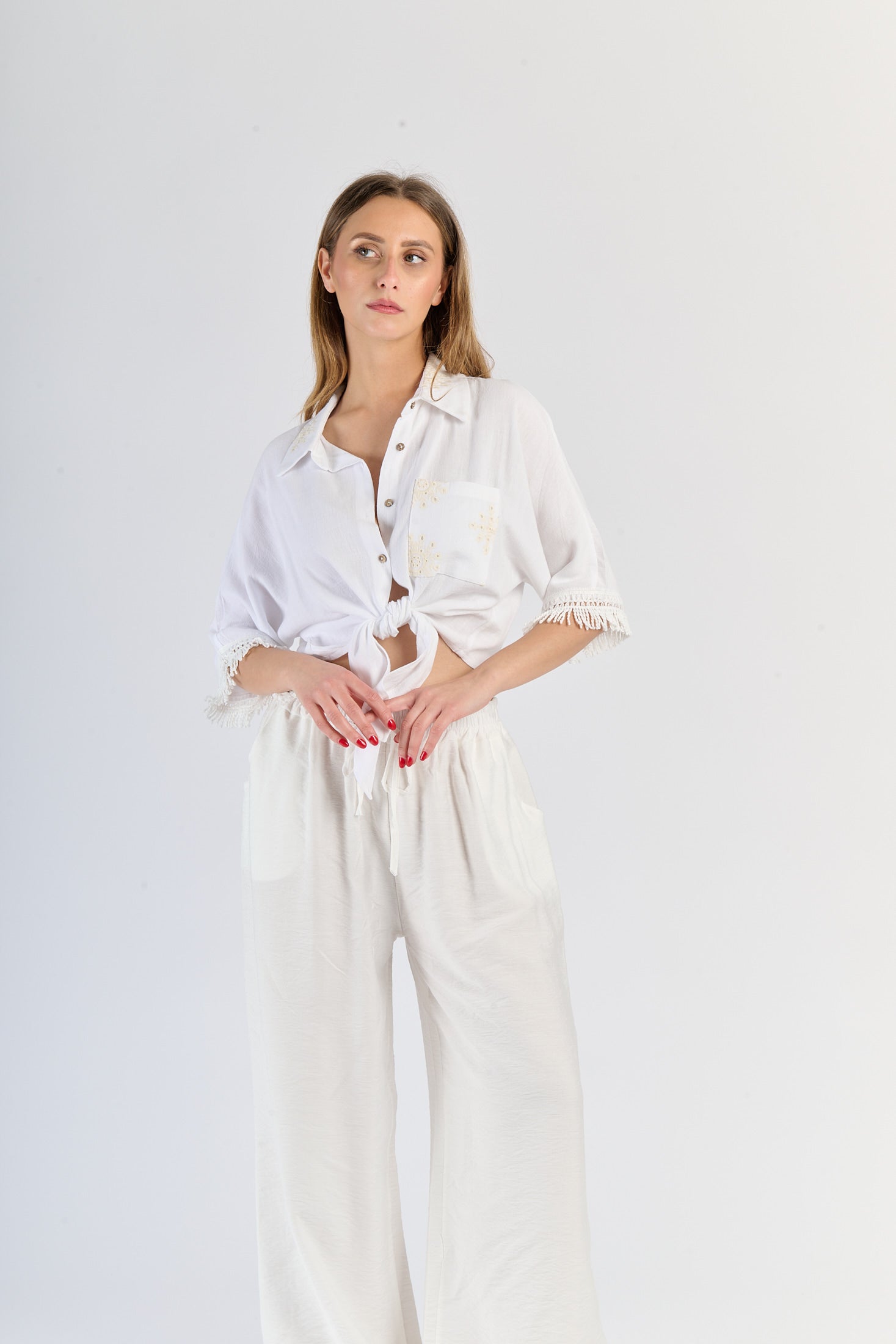 Italienische Bluse Pico weiß