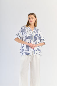 Hooded Bluse Art - Weiß