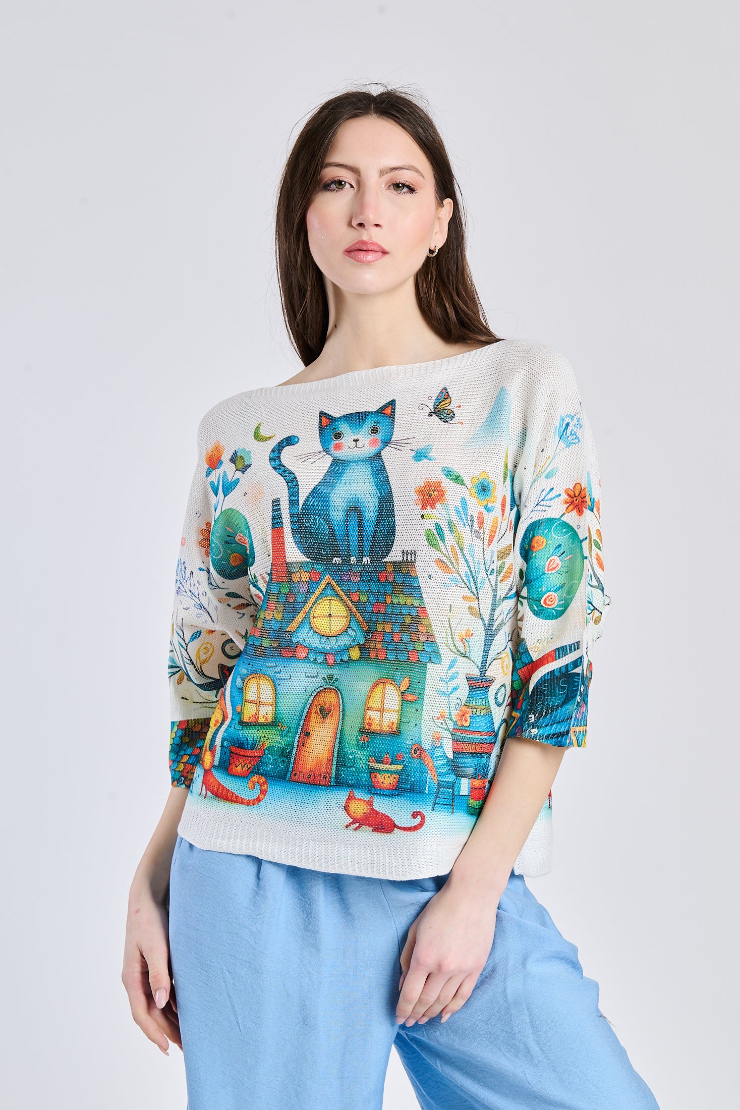 Knitted top Catart Frani - white