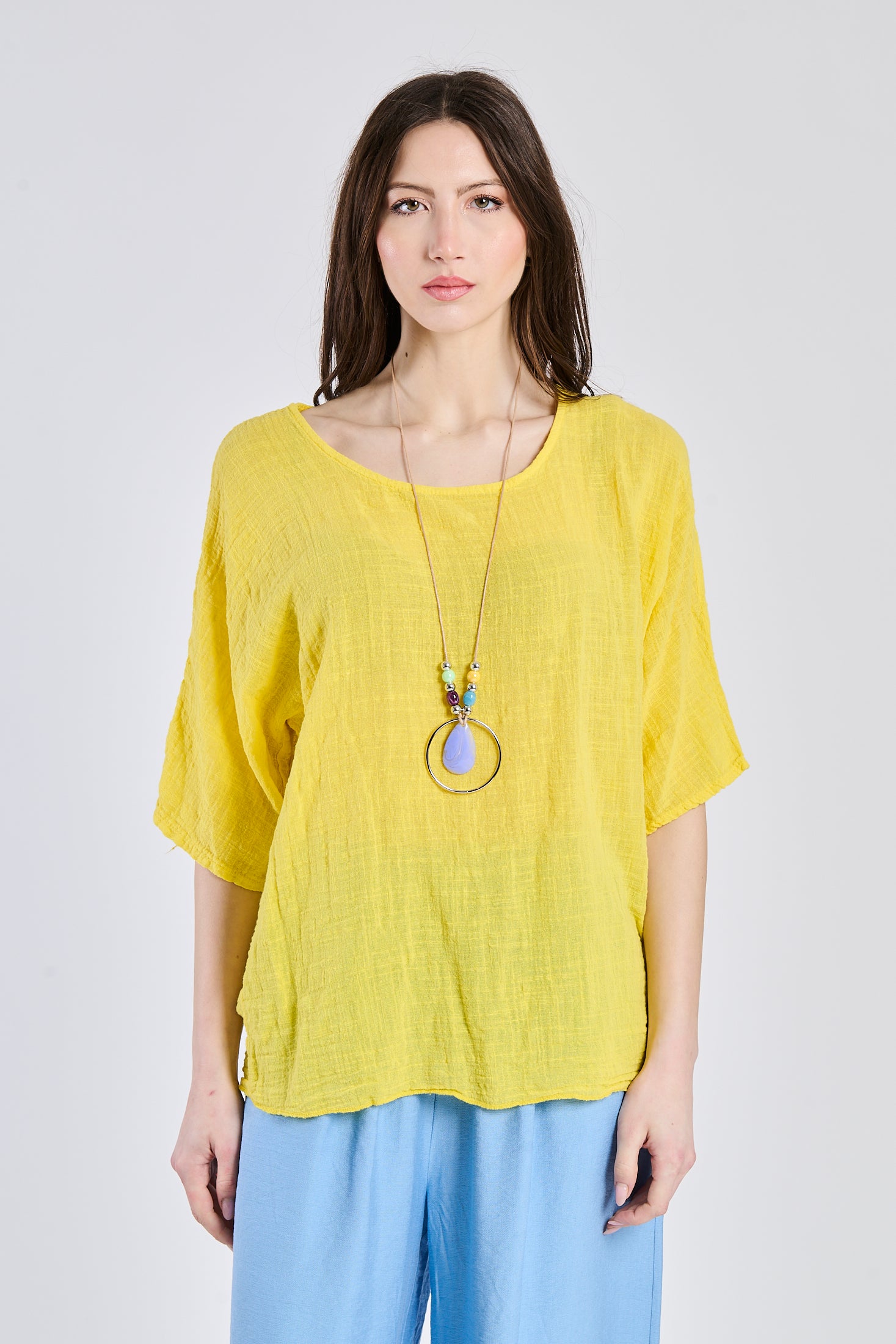Shirt cotton chain - yellow