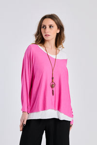 Longsleeve combi-pink