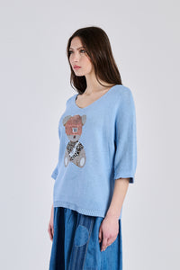 Best Bear knit top - light blue