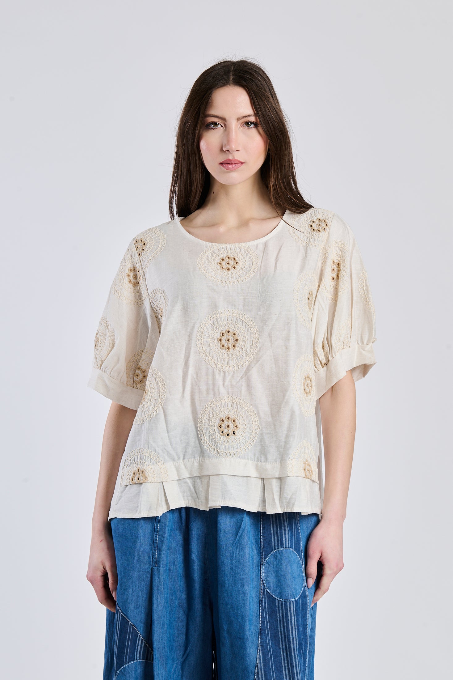 Fabric shirt Fiji Circle - beige