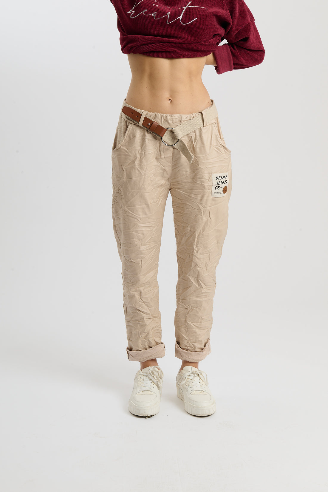 Hose Denim - Metallicbeige