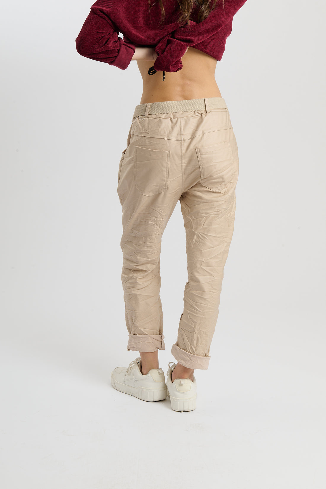 Hose Denim - Metallicbeige