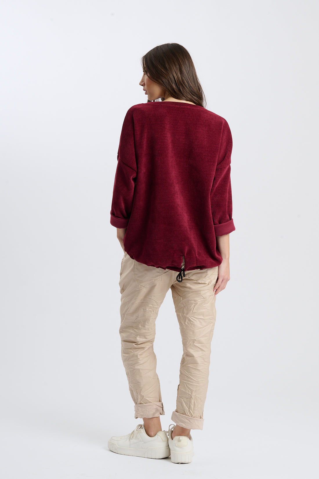 Pullover Follow Your Heart - Weinrot