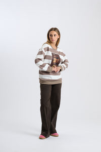 Pullover Macarons - Hellbraun