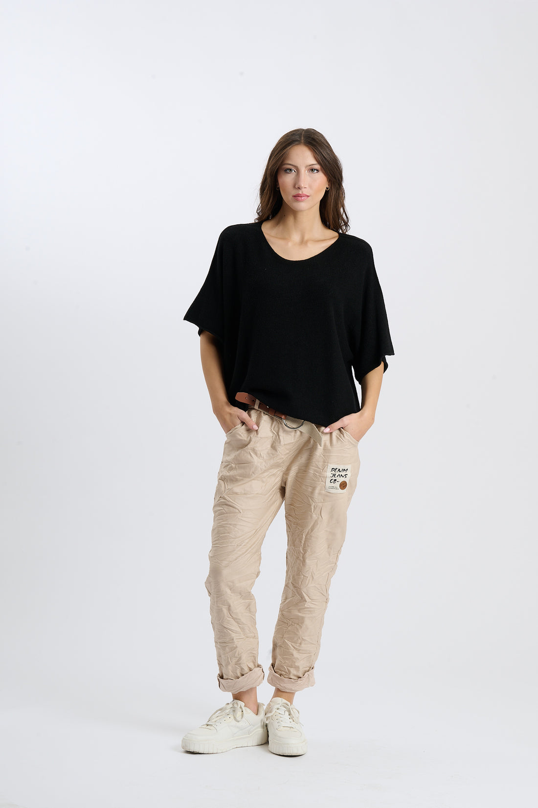 Strickshirt Deer - Schwarz