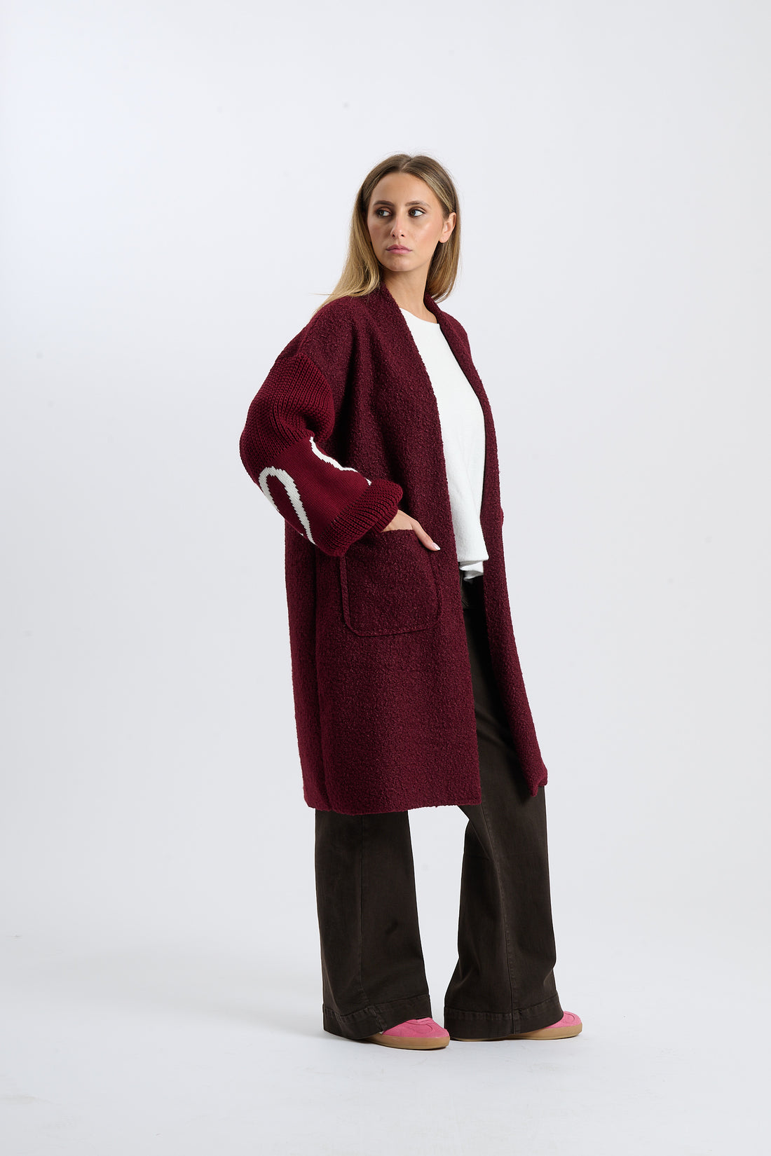 Filzjacke Heart - Weinrot