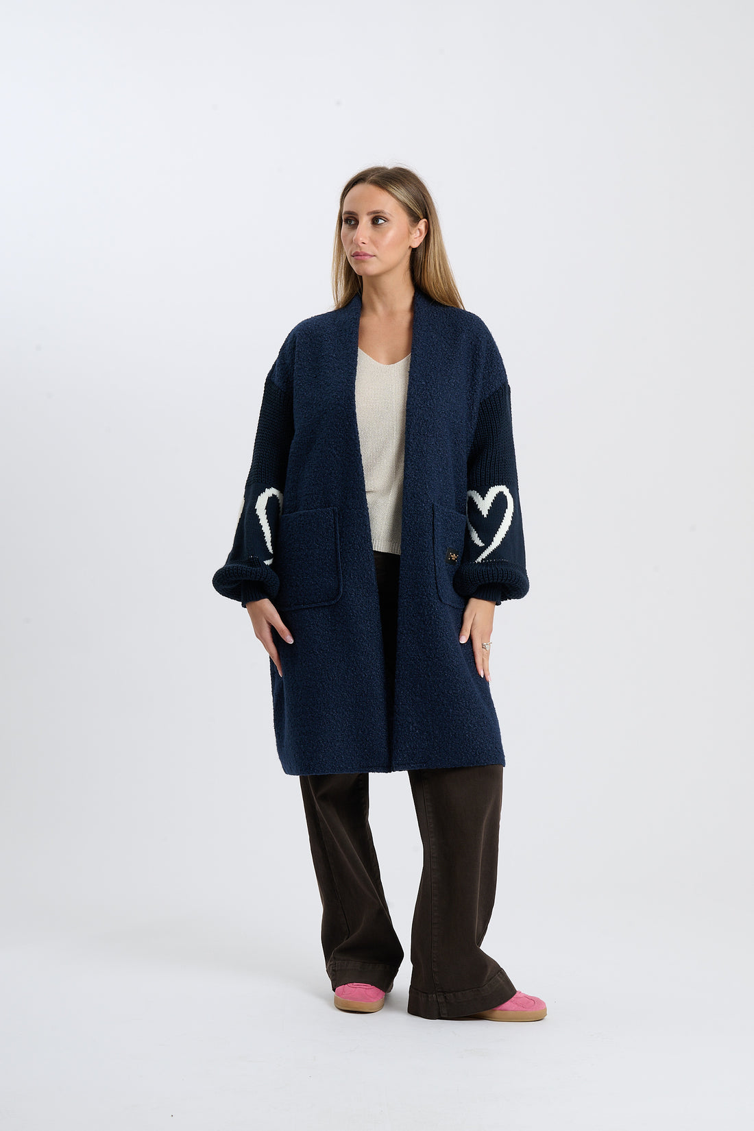 Filzjacke Heart - Dunkelblau