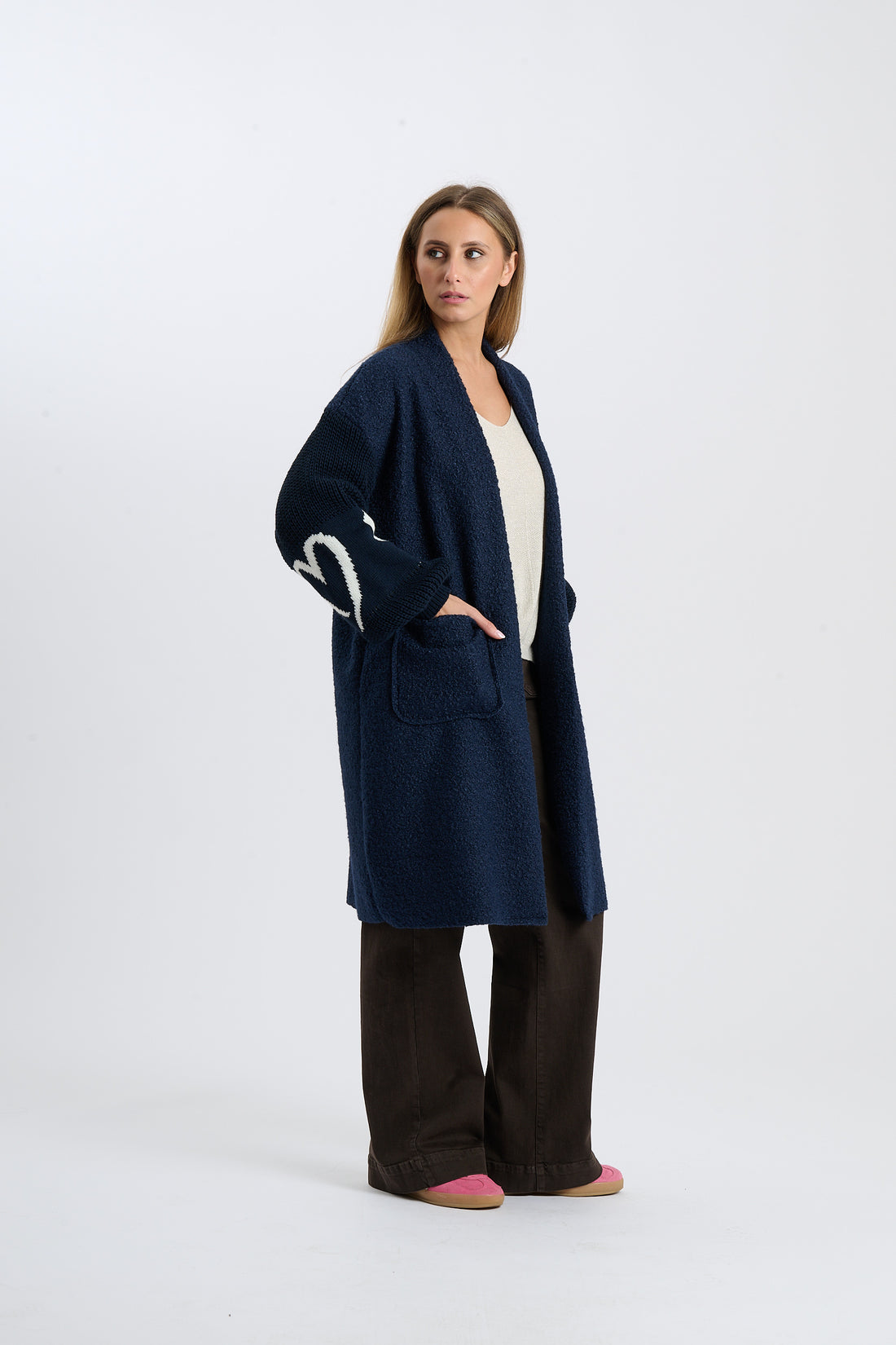 Filzjacke Heart - Dunkelblau