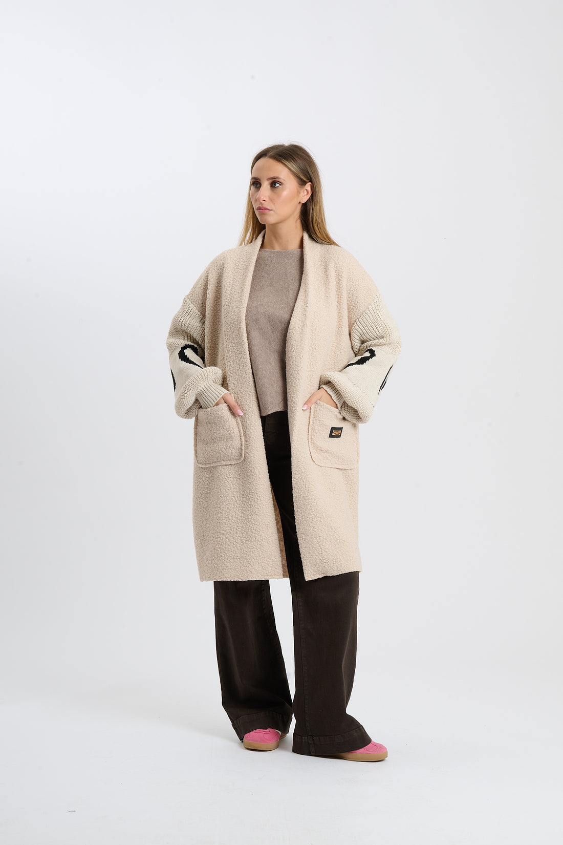 Filzjacke Heart - Beige