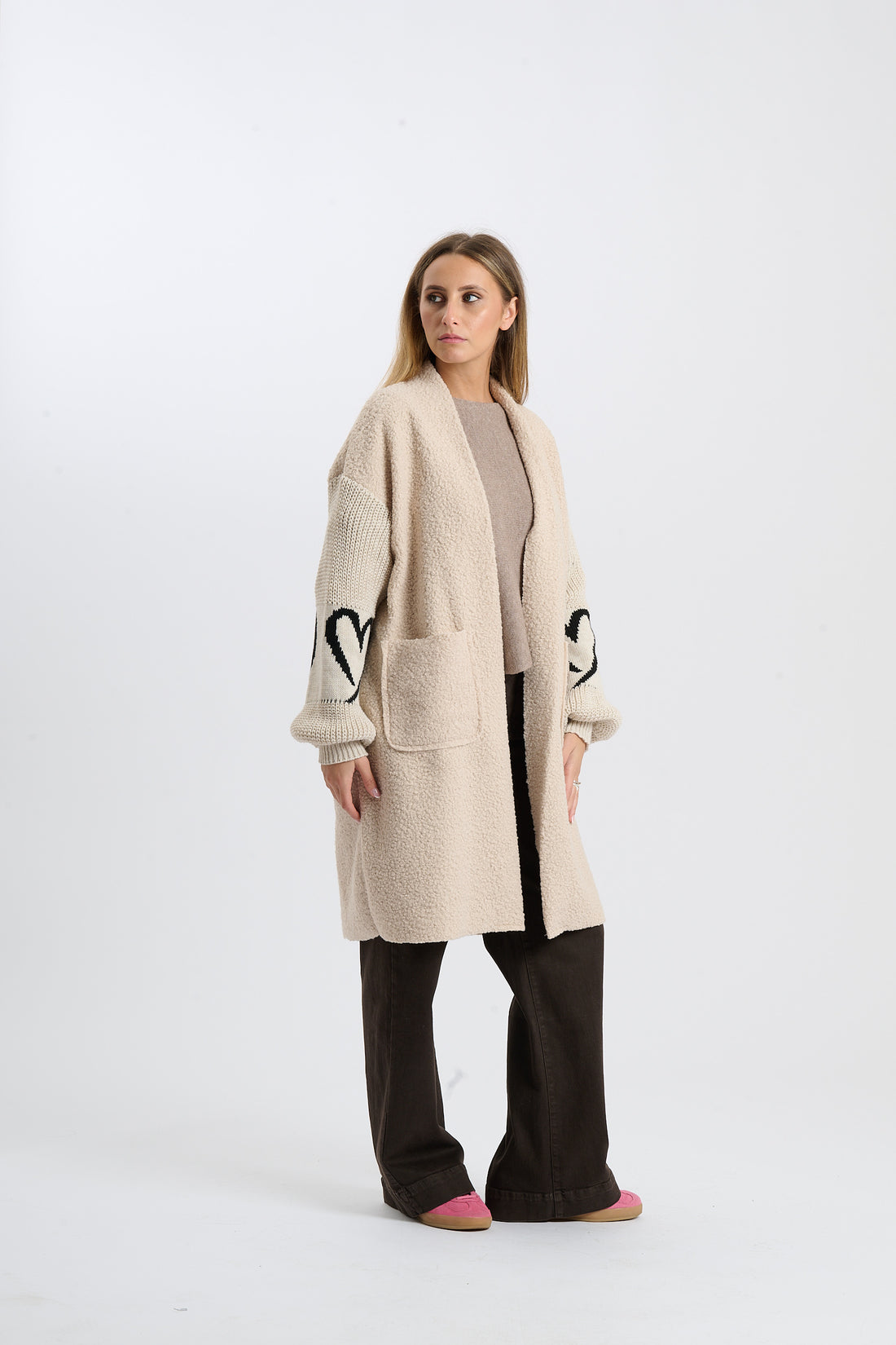 Filzjacke Heart - Beige