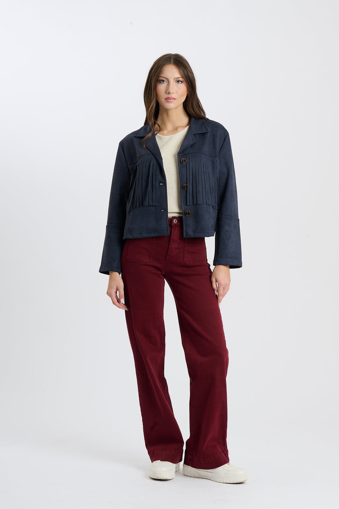 Fransenjacke Indi - Dunkelblau