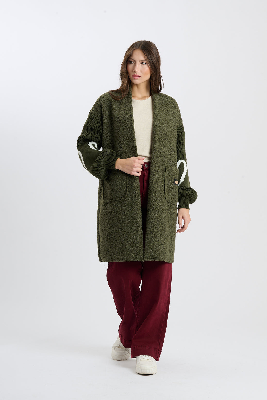 Filzjacke Heart - Olive