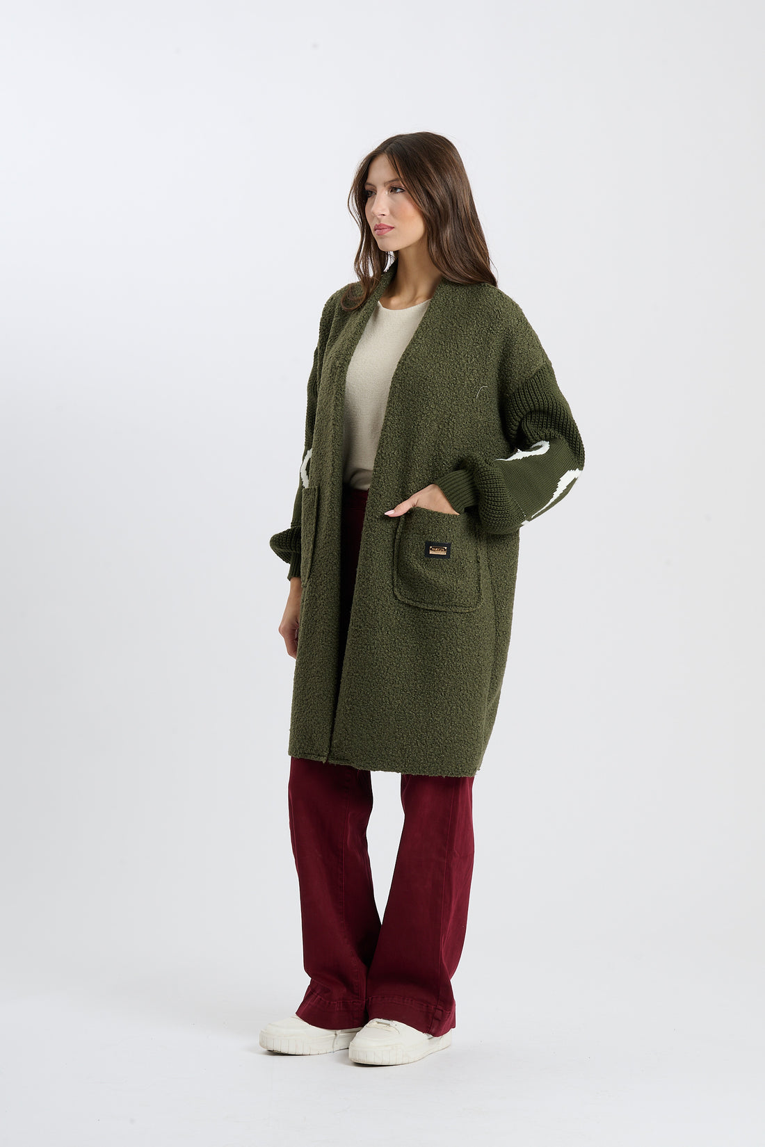 Filzjacke Heart - Olive