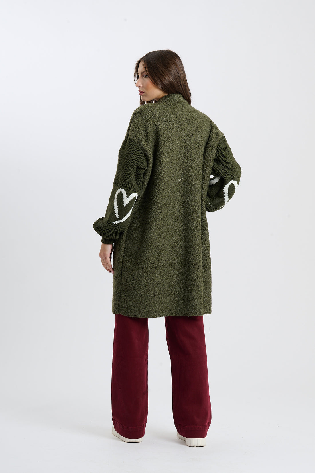 Filzjacke Heart - Olive