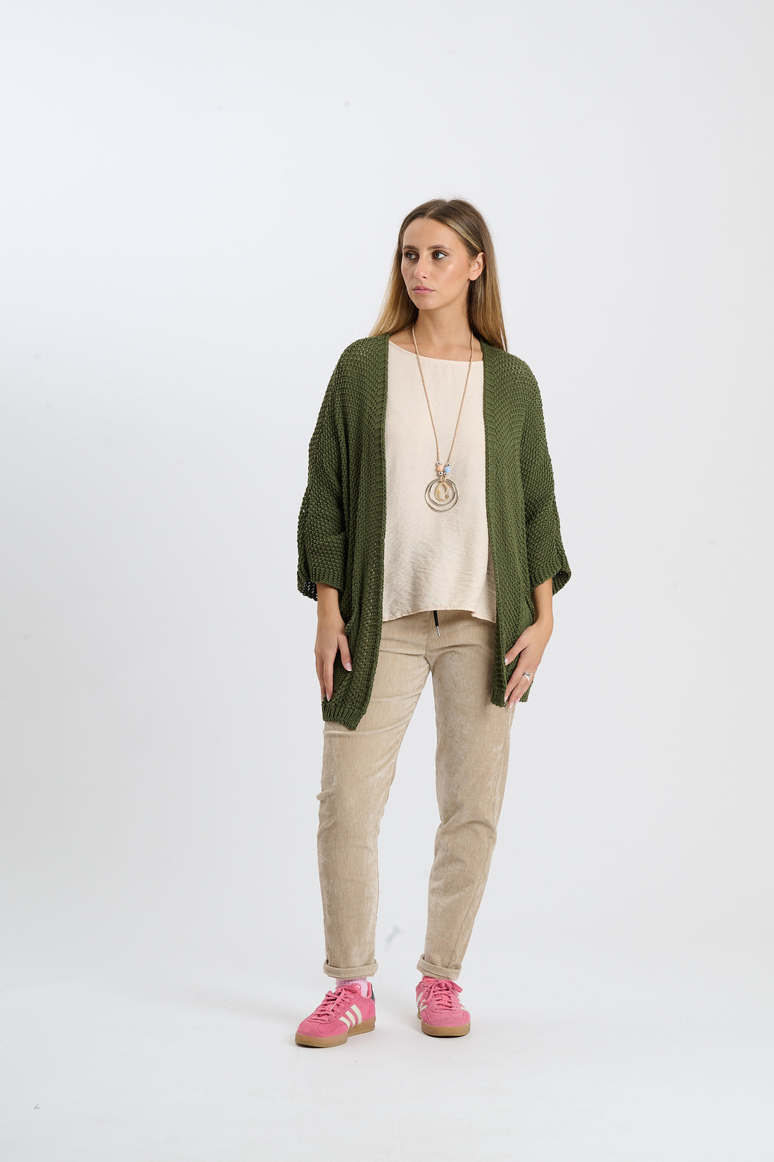 Strickjacke Helga - Olive