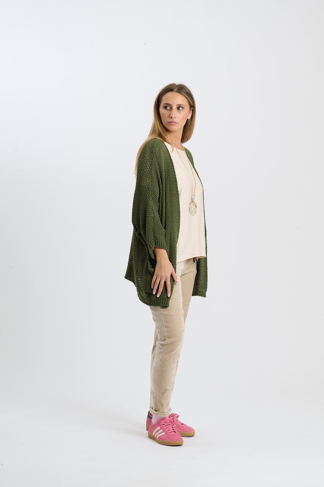Strickjacke Helga - Olive