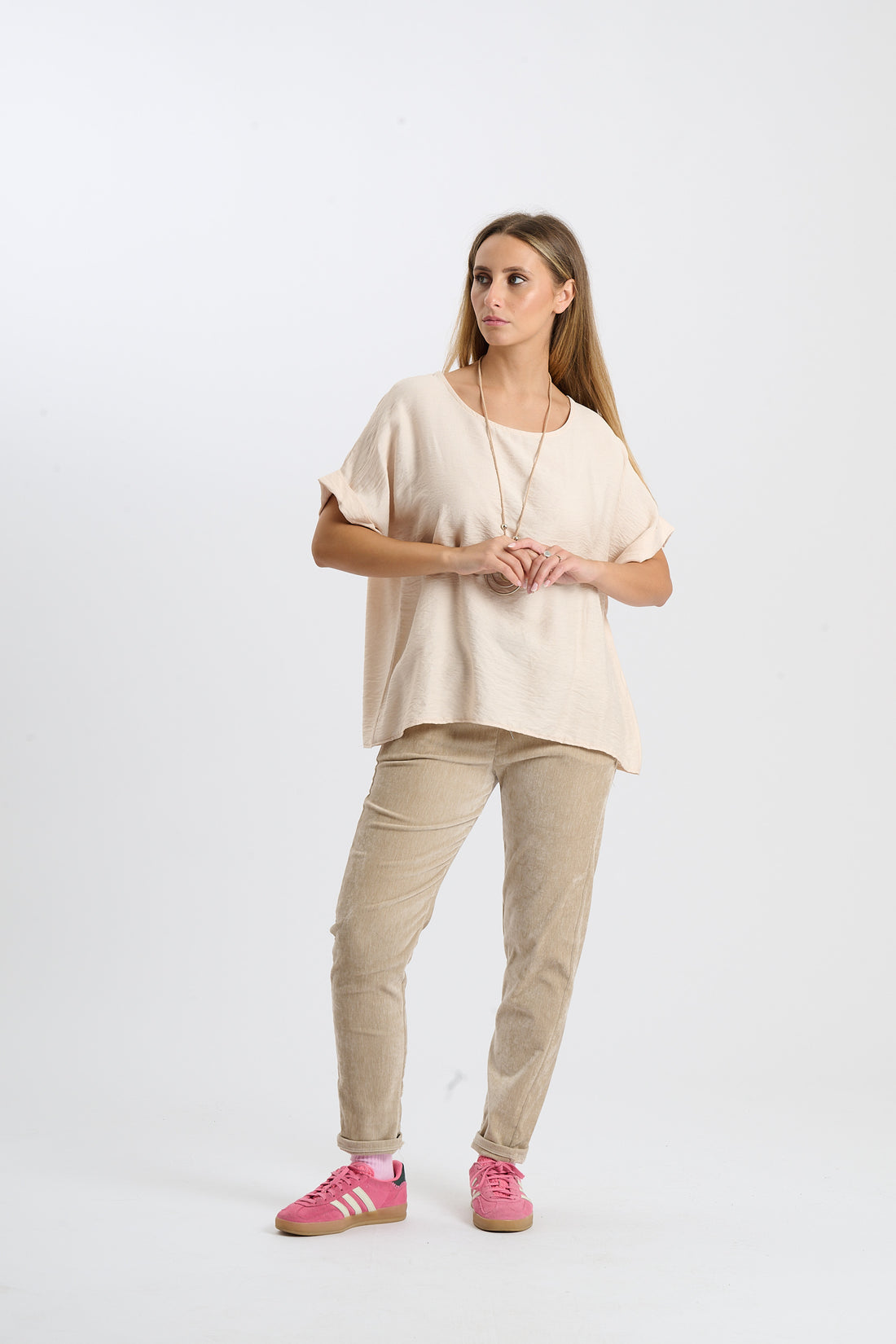 Sweatshirt Ojeda + Kette - Beige