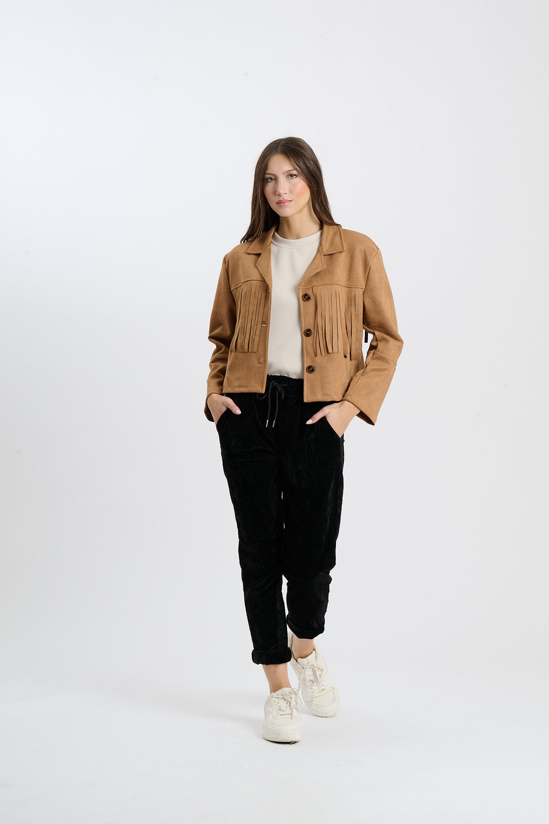 Fransenjacke Indi - Braun