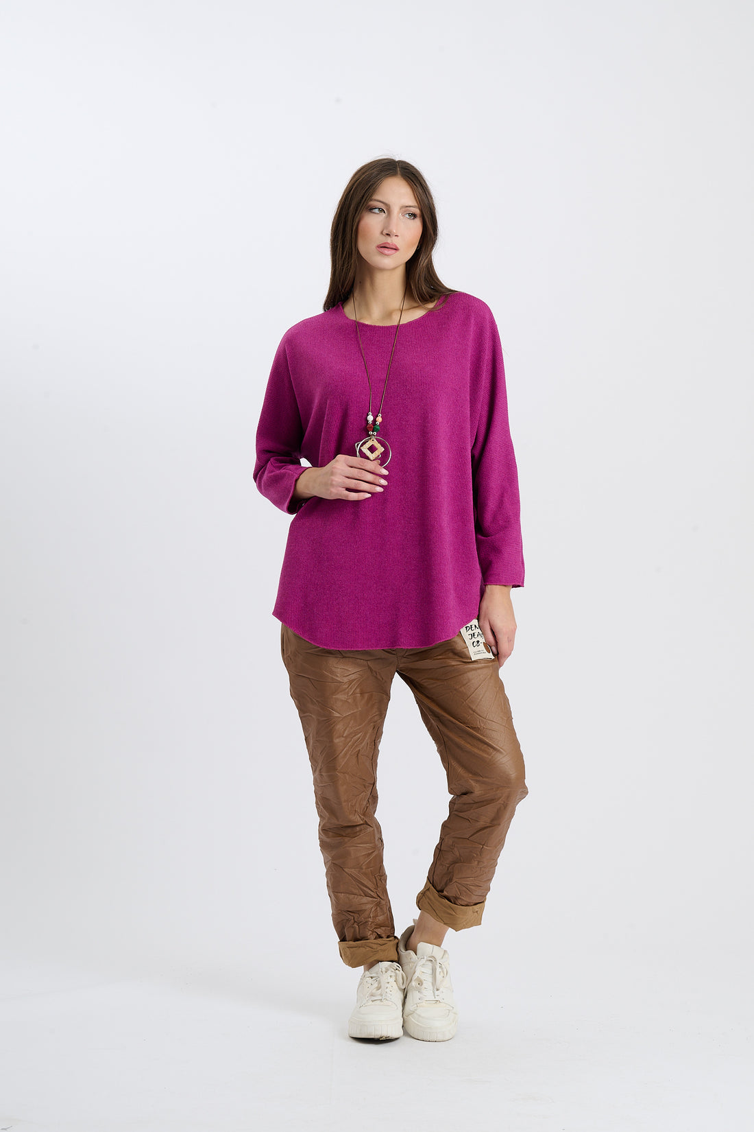 Sweatshirt Ojeda + Kette - Lila