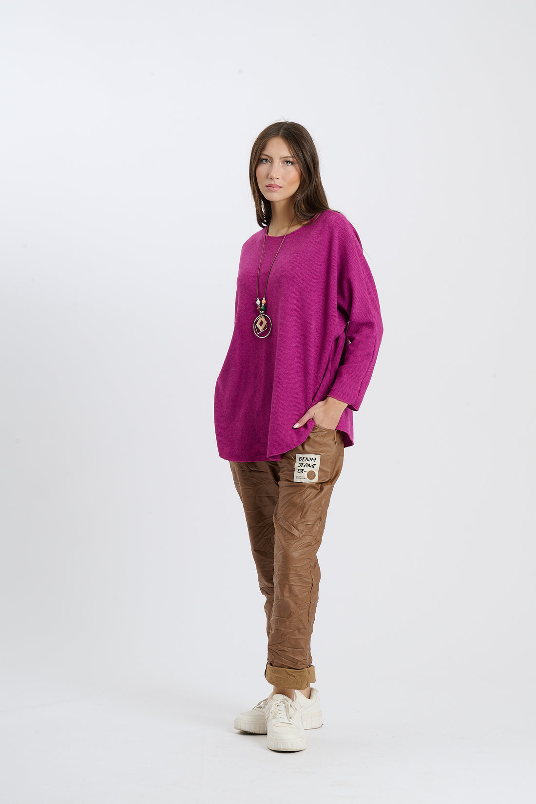 Sweatshirt Ojeda + Kette - Lila