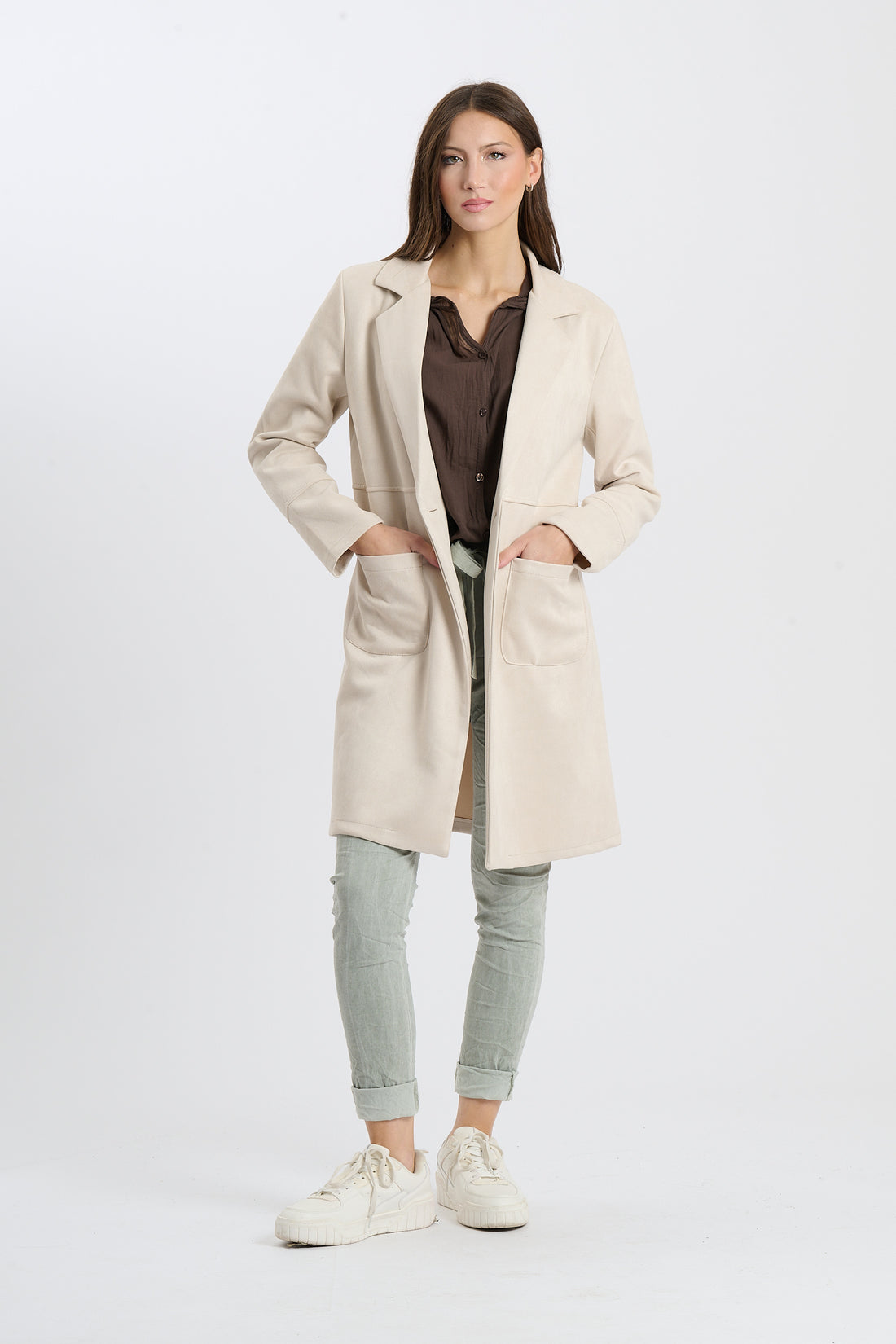 Knopfmantel Valence - Creme