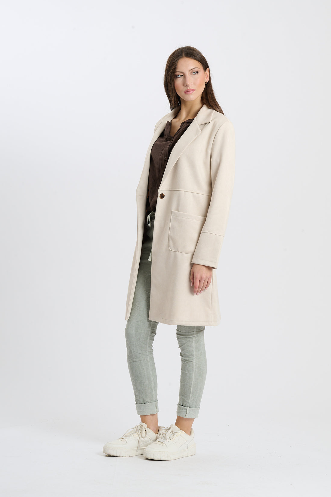 Knopfmantel Valence - Creme