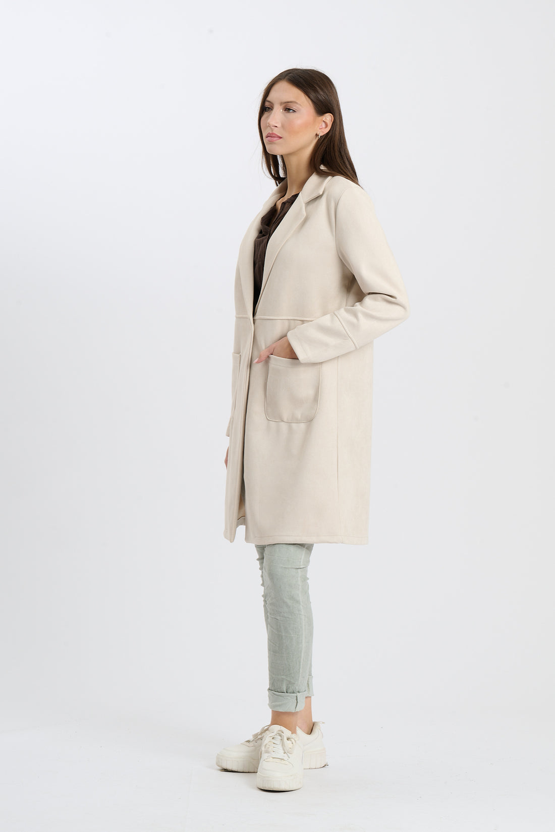 Knopfmantel Valence - Creme
