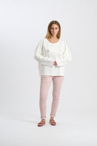 Pullover Smile  - Weiß