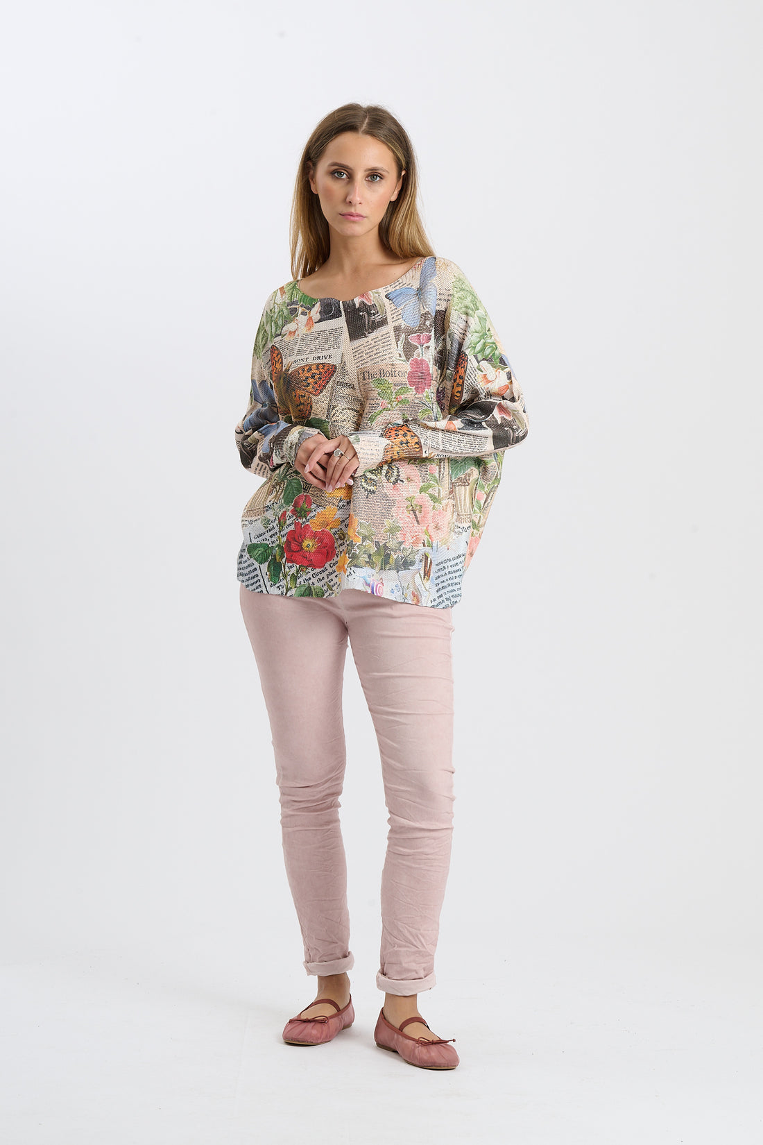 Strickshirt Butterfly - Beige