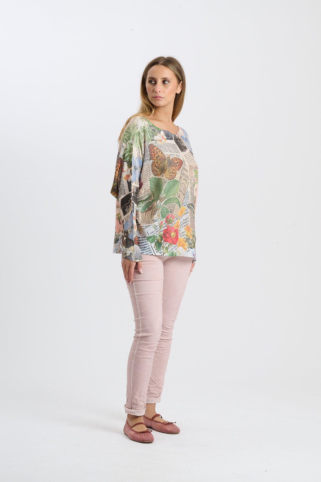 Strickshirt Butterfly - Beige