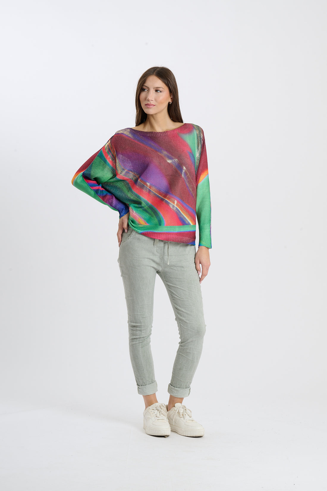 Strickshirt 70s - Grün