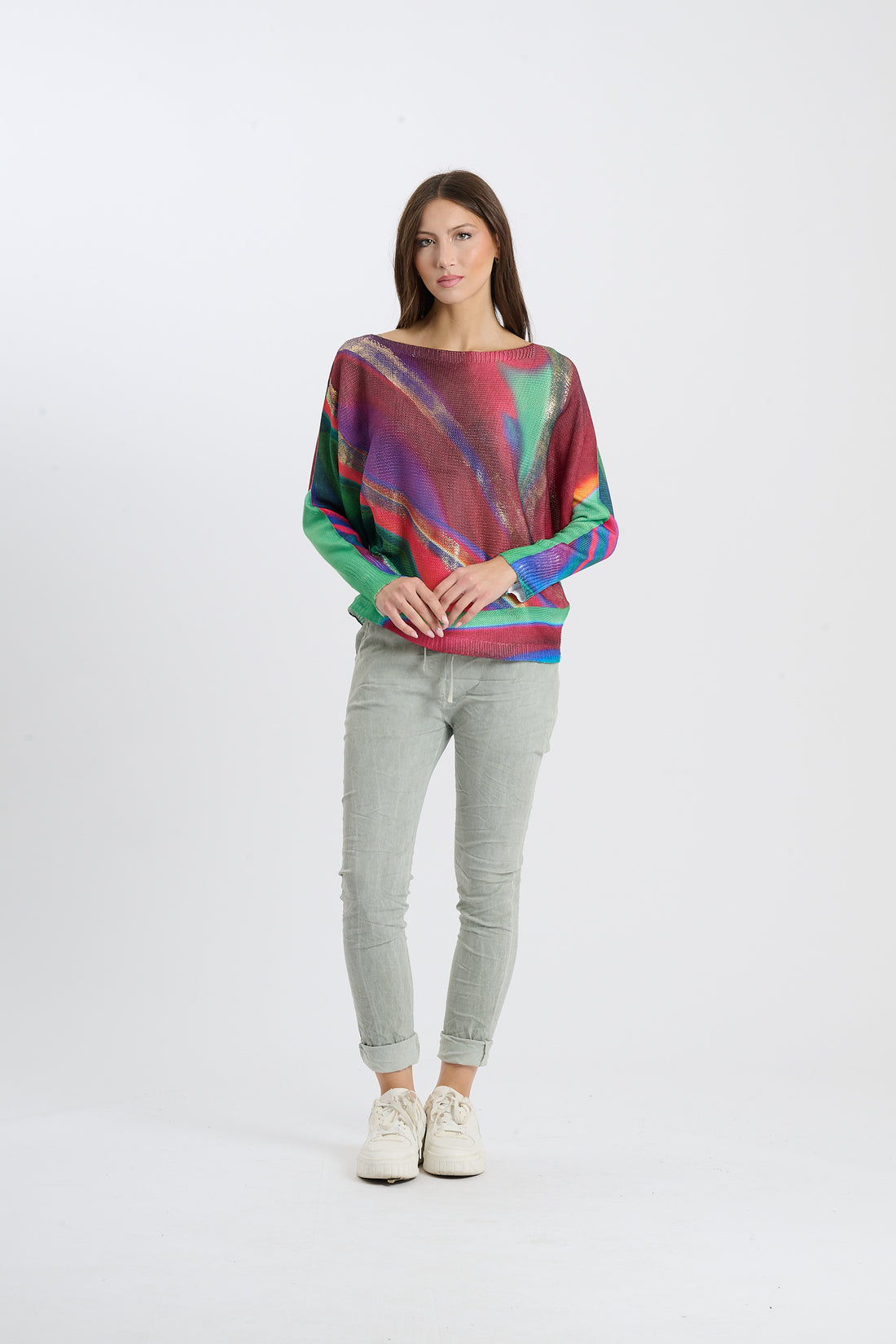 Strickshirt 70s - Grün