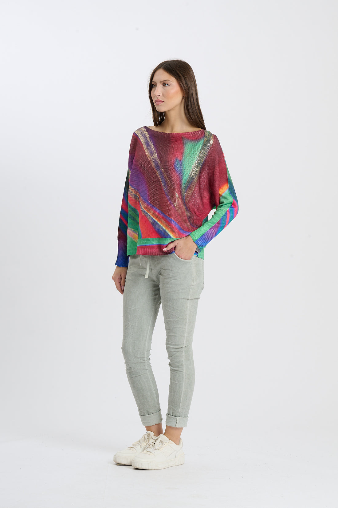 Strickshirt 70s - Grün