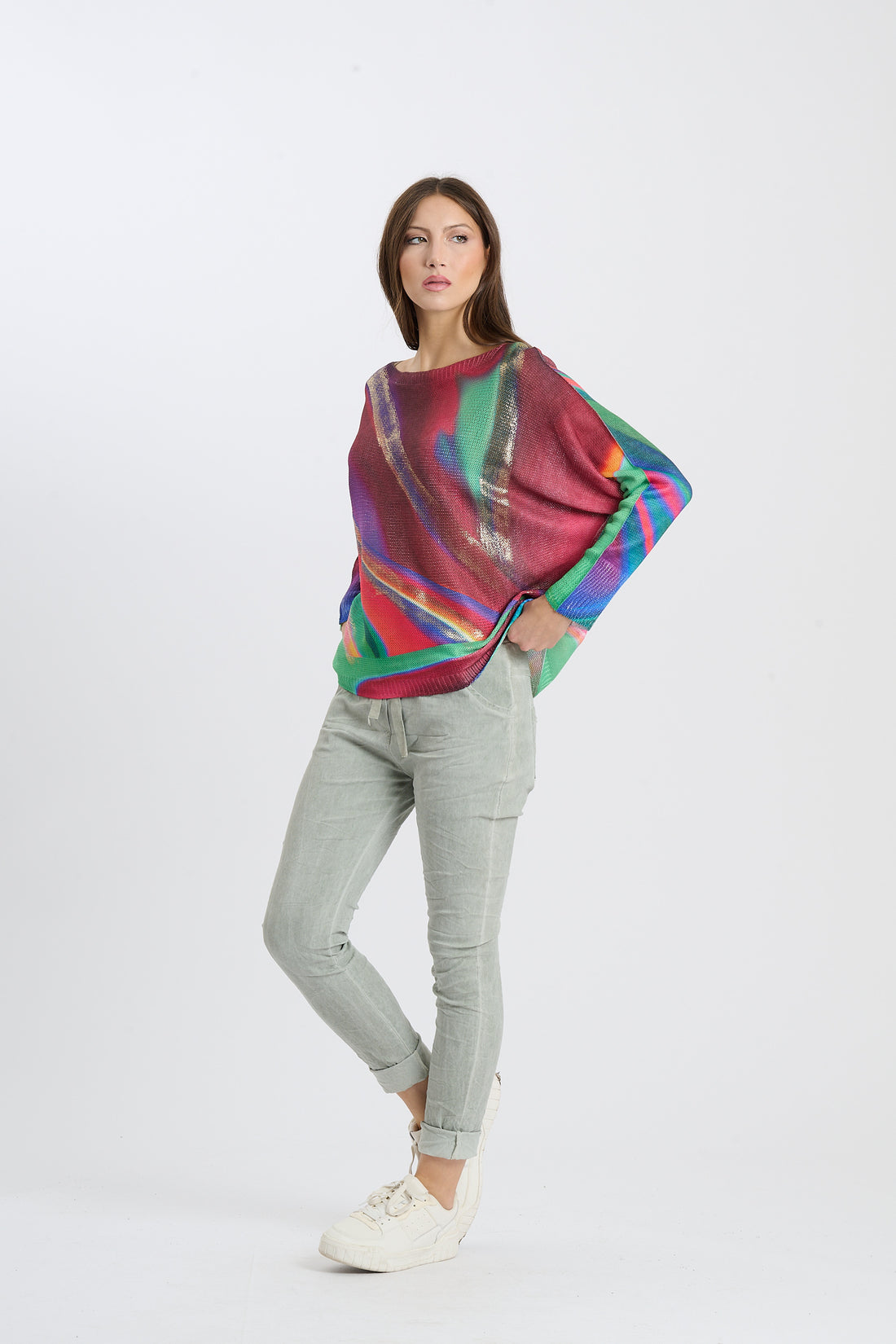 Strickshirt 70s - Grün