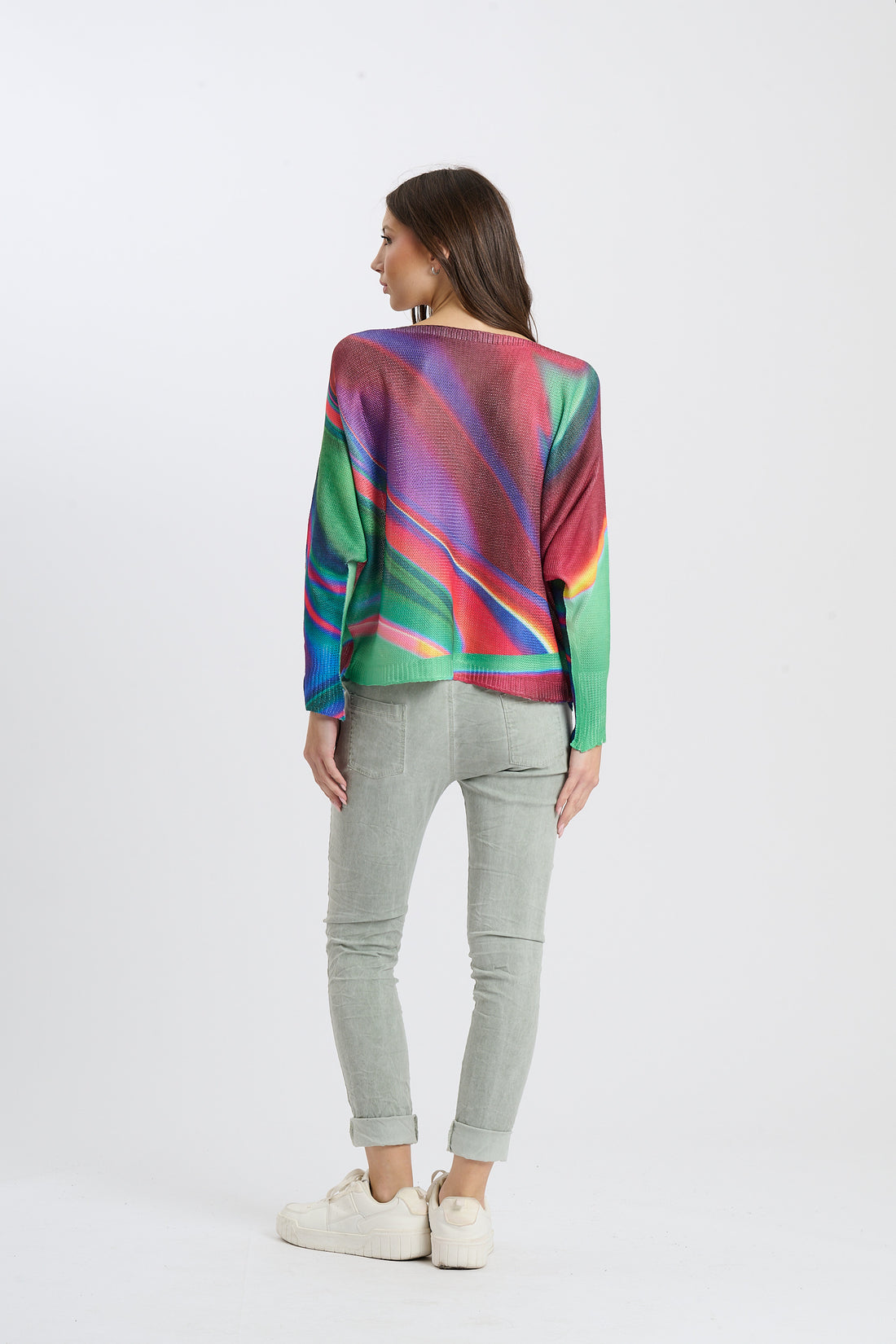Strickshirt 70s - Grün