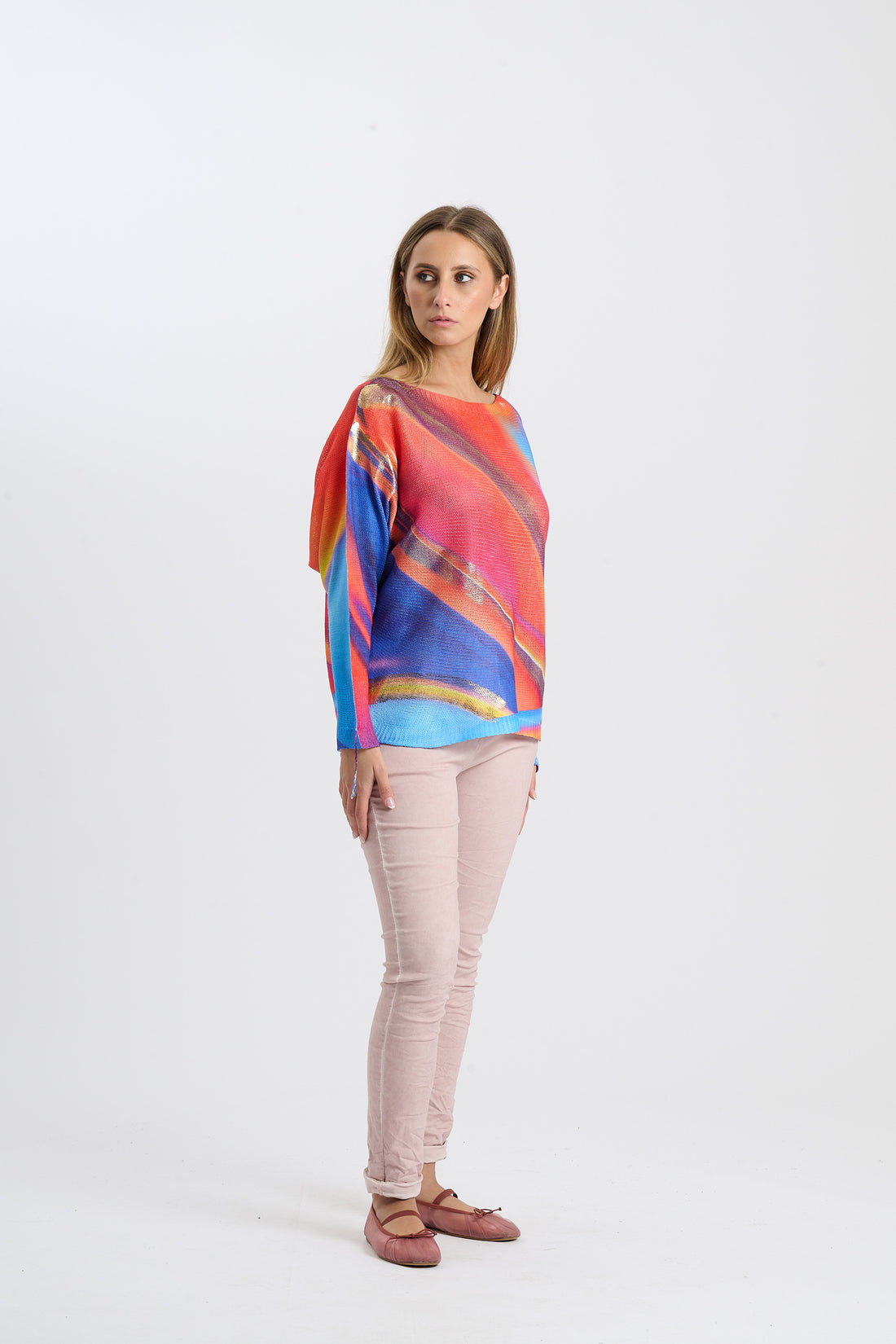 Strickshirt 70s - Blau