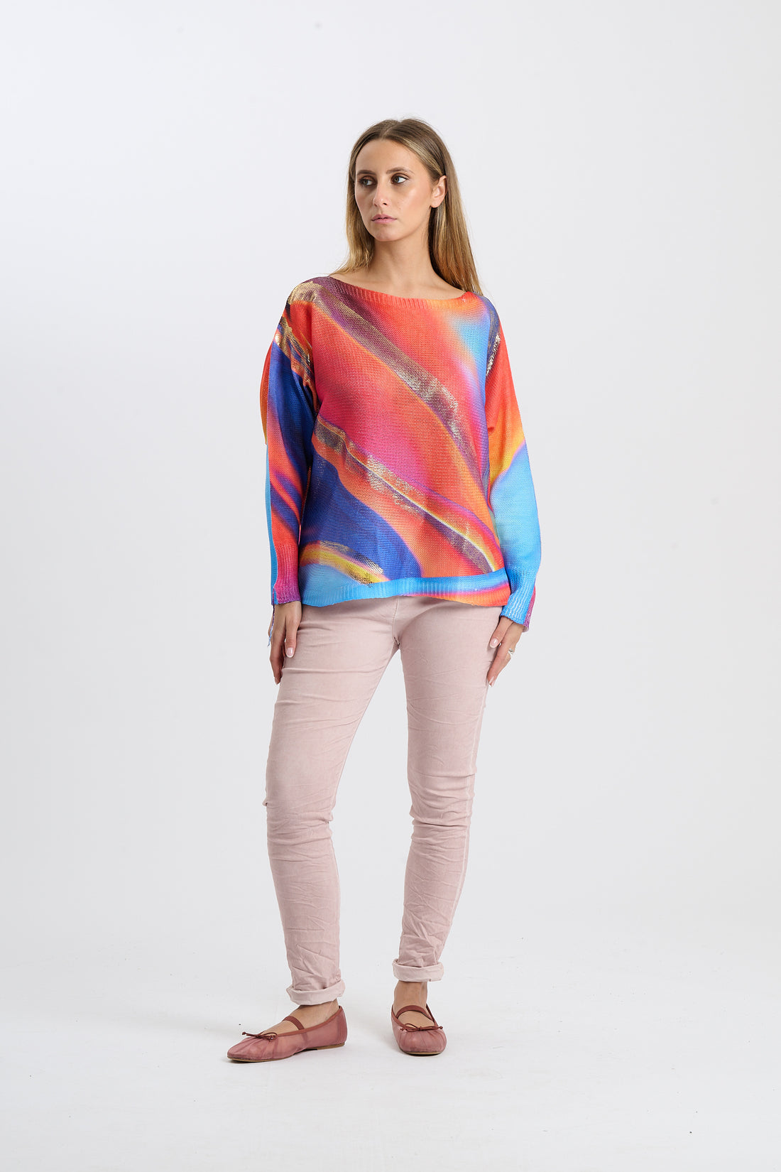 Strickshirt 70s - Blau
